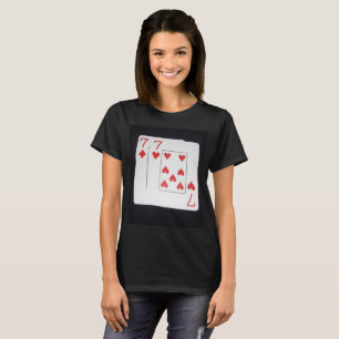 Poker,_Sevens,_Pocket,_Pair,_Ladies_Black_T-shirt, T-Shirt