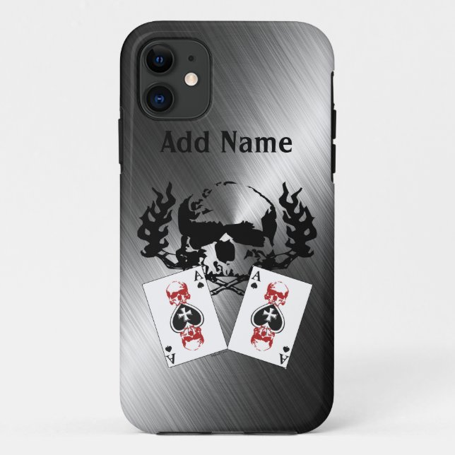 Poker Skulls Chrome Custom iPhone 5 Cases (Back)