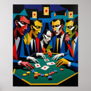Poker Strategy Abstract Geometric Art  Poster