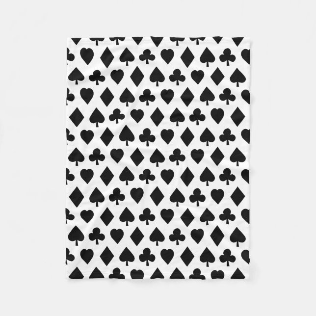 Poker Suits Pattern CUSTOM BACKGROUND COLOR Fleece Blanket (Front)