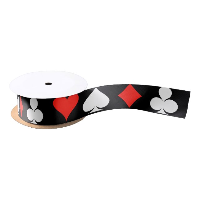 Poker Symbols Satin Ribbon (Spool)