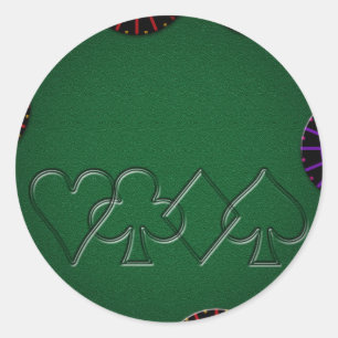 Poker Table Top Classic Round Sticker