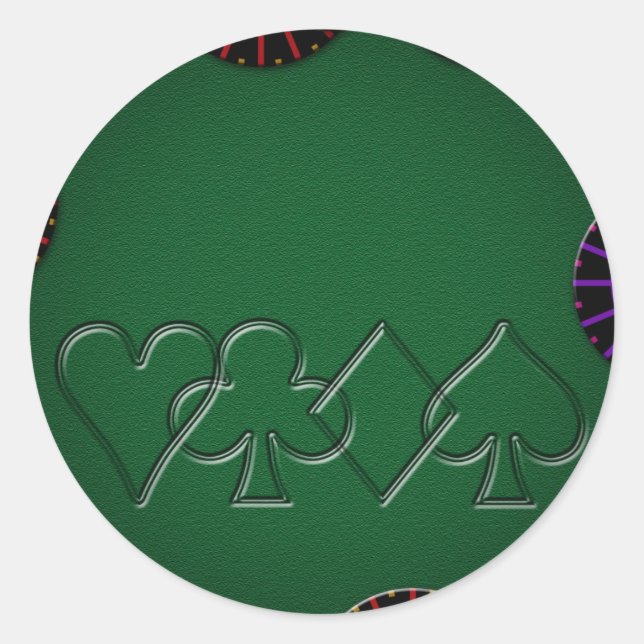 Poker Table Top Classic Round Sticker (Front)