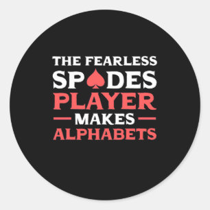 Poker The Fearles Spades Player Classic Round Sticker