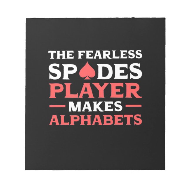 Poker The Fearles Spades Player Notepad (Front)