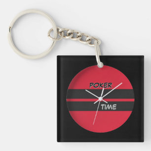 Poker Time Red Black Key Ring