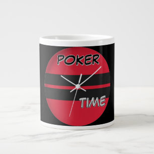 Poker Time Red Black Large Coffee Mug