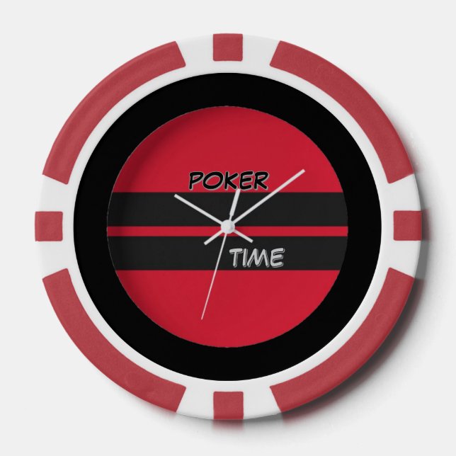 Poker Time Red Black  Poker Chips (Front)
