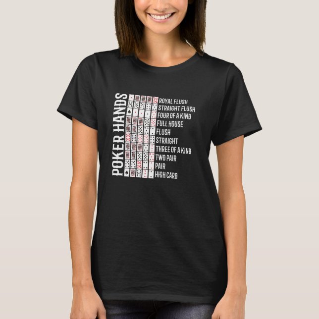 Poker Tournament POKER HANDS Texas Holdem Funny Po T-Shirt (Front)