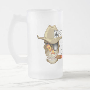 POKER TOURNAMENTS Frosted Glass Beer Mug