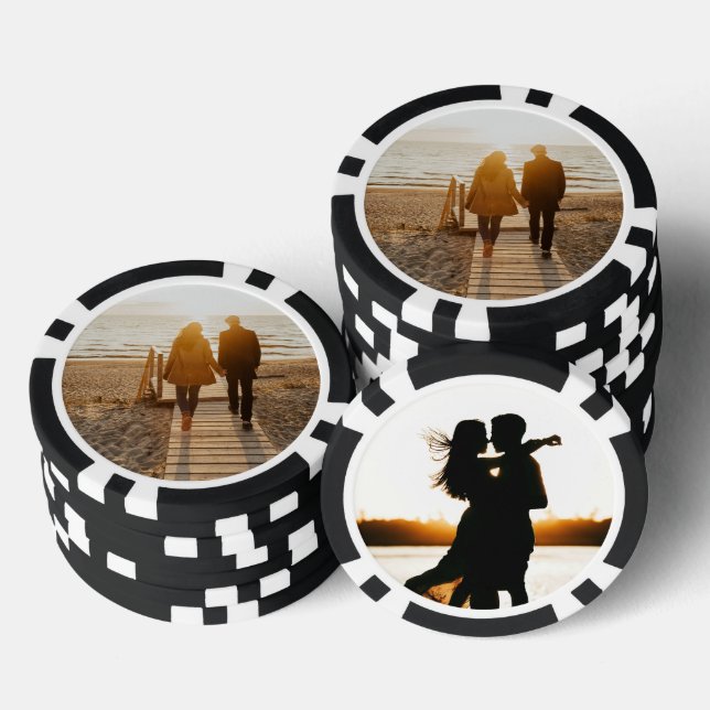 Poker Wedding Favour Poker Chip 2 Photo Personalis (Stack)