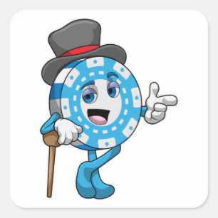 Poker with Poker chips Square Sticker