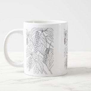 Pokeweed - Phytolacca americana - Coloring Large Coffee Mug