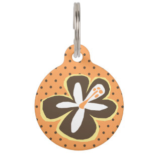 Pokii Hawaiian Cut Out Hibiscus Polka Dot Pet Tag