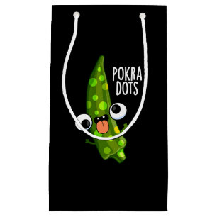 Pokra Dots Funny Okra Pun Dark BG Small Gift Bag