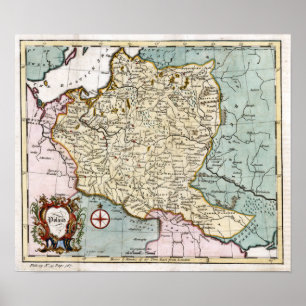Poland 18th Century Map Poster