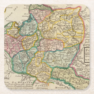 Poland 6 2 square paper coaster