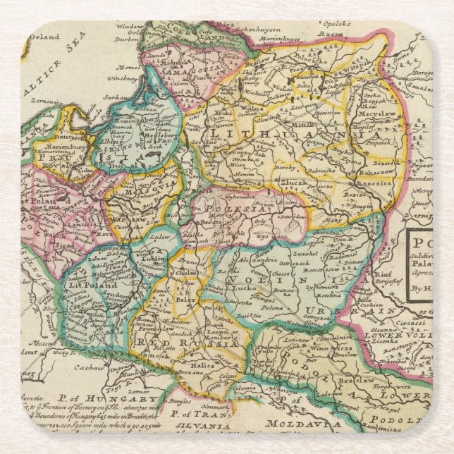 Poland 6 2 square paper coaster (Front)