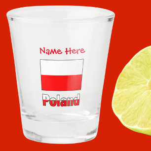 Poland and Polish Flag Red Personalisation  Shot Glass