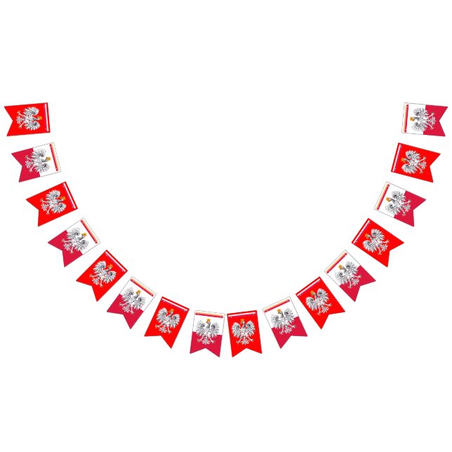 Poland bunting banners, Polish Flag, Eagle / Red Bunting (All)
