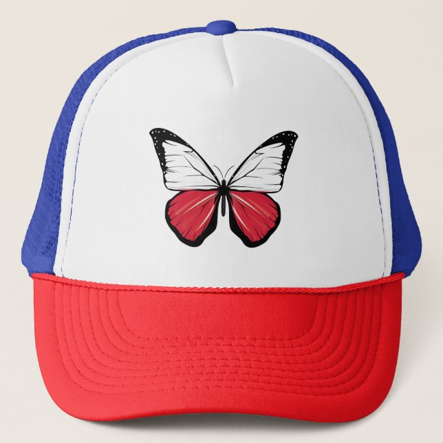 Poland Butterfly Flag Trucker Hat (Front)