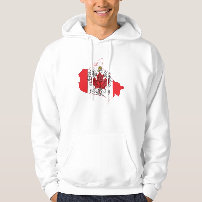 Poland Canada Flag Map Hoodie (Front)