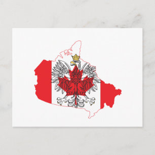Poland Canada Flag Map Postcard