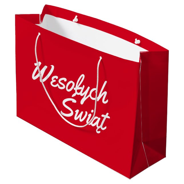 Poland Christmas Gift Bag (Back Angled)
