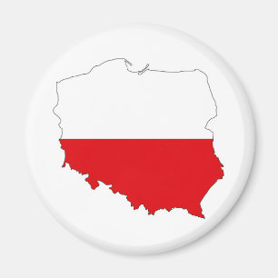 poland country flag map shape symbol magnet