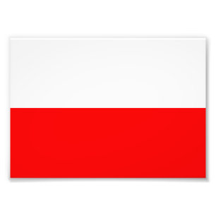 Poland country flag symbol red white photo print