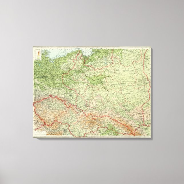 Poland & CzechoSlovakia Canvas Print (Front)