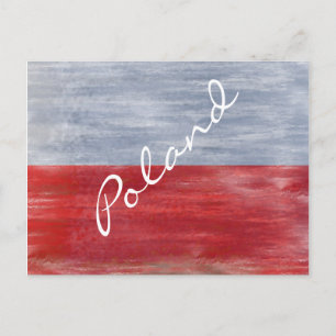 Poland distressed Polish flag Postcard