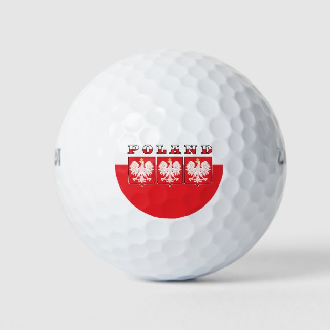 Poland Eagle Flag Shields Golf Balls (Front)