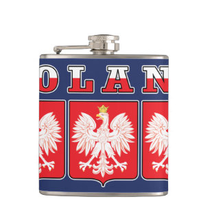 Poland Eagle Flag Shields Hip Flask