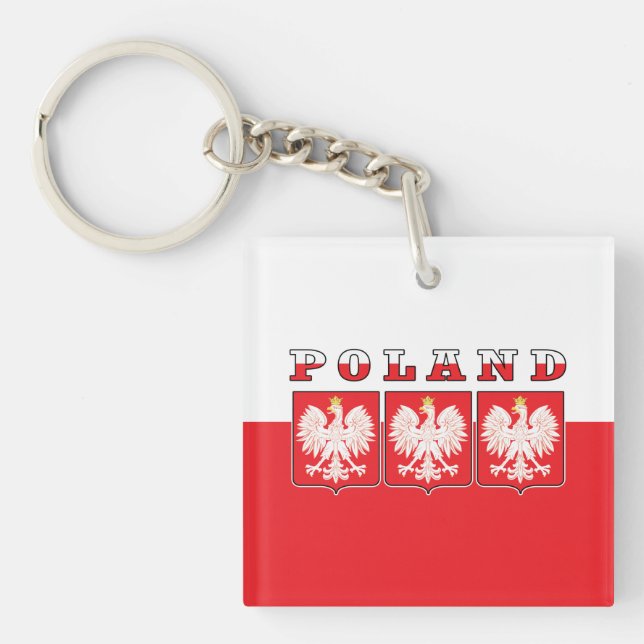 Poland Eagle Flag Shields Key Ring (Front)