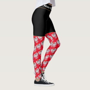 Poland & Eagle, Polish Flag fashion /sport fan Leggings
