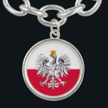Poland & Eagle, Polish Flag fashion, travel/sports Bracelet<br><div class="desc">Charm/Key Chain: Polish Flag & Eagle,  Poland - love my country,  travel,  holiday,  fashion patriots / sports fans</div>
