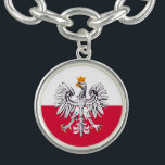 Poland & Eagle, Polish Flag fashion, travel/sports Bracelet<br><div class="desc">Charm/Key Chain: Polish Flag & Eagle,  Poland - love my country,  travel,  holiday,  fashion patriots / sports fans</div>