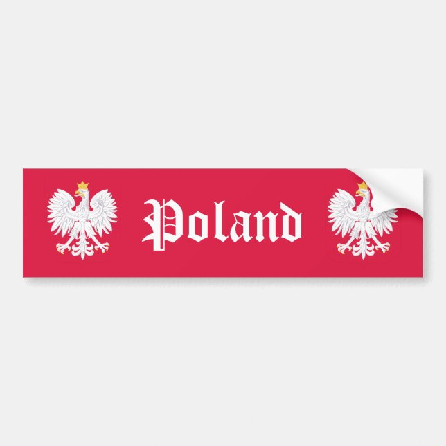 Poland Eagle Polska Polish Red Crest Bumper Sticker (Front)