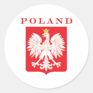 Poland Eagle Red Shield Classic Round Sticker