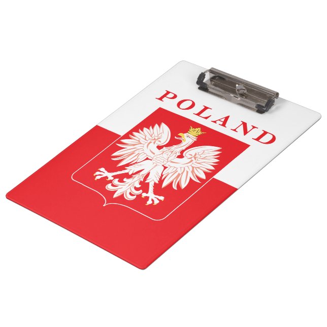 Poland Eagle Red Shield Clipboard (Angled)