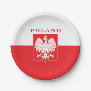 Poland Eagle Red Shield Paper Plate