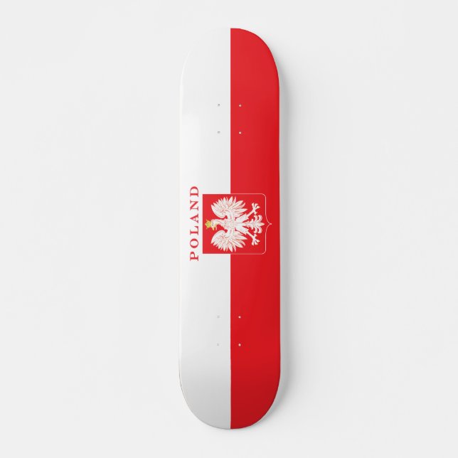 Poland Eagle Red Shield Skateboard (Front)