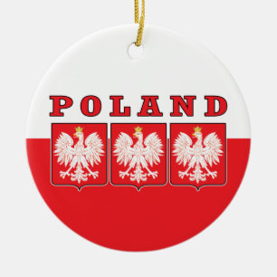 Poland Eagle Shields Ceramic Tree Decoration