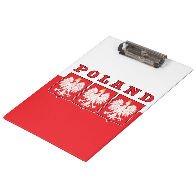 Poland Eagle Shields Clipboard (Angled)