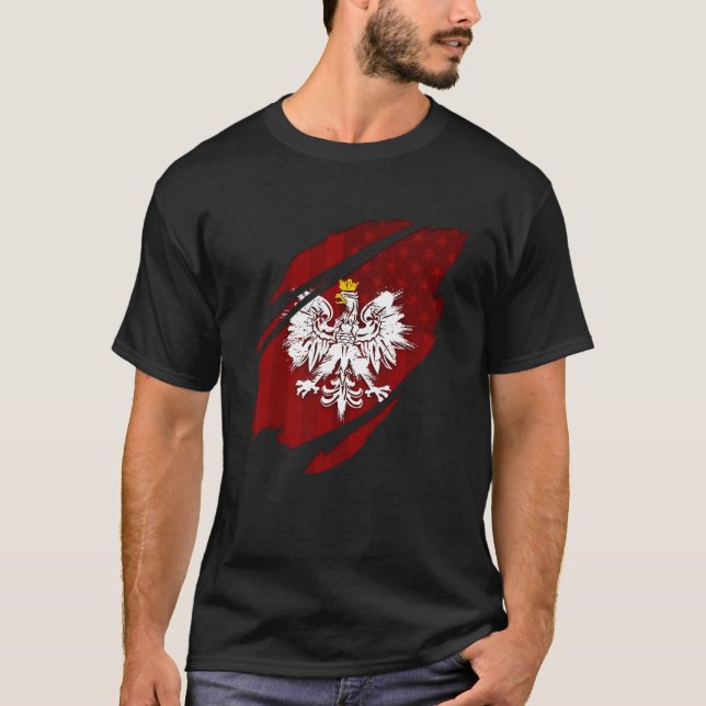Poland Eagle TShirt for an American with Polish Ro (Front)