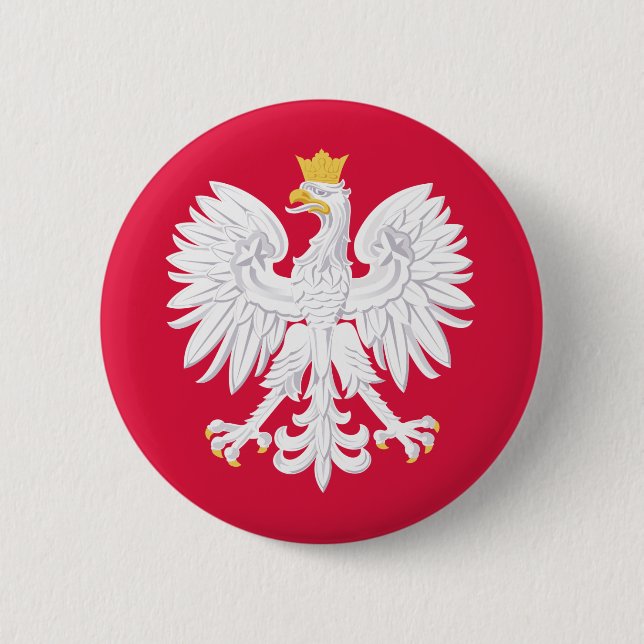 poland emblem 6 cm round badge (Front)