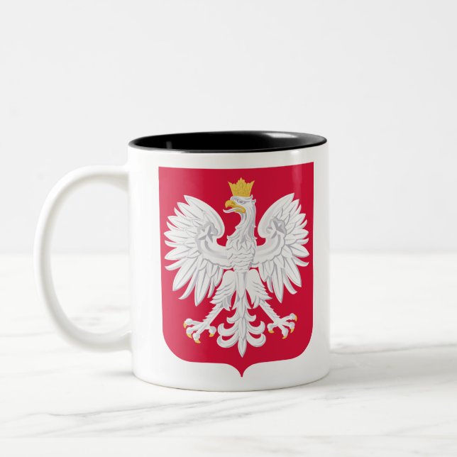 poland emblem Two-Tone coffee mug (Left)