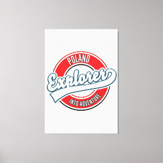 Poland explorer into adventure logo canvas print