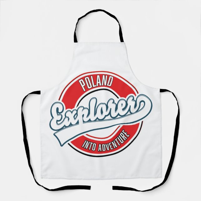 Poland explorer into adventure logo keychain apron (Front)